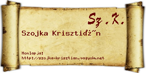 Szojka Krisztián névjegykártya